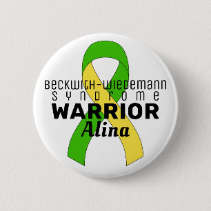 Bóton Redondo 5.08cm Botão Branco do Guerreiro da Síndrome de Beckwith-