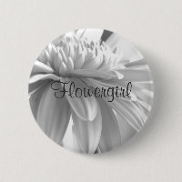 Botão branco e preto de Flowergirl da margarida de