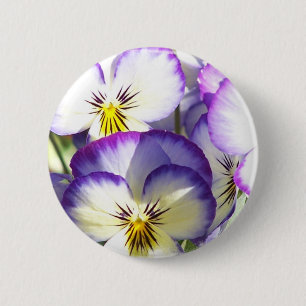 Bóton Redondo 5.08cm Botão branco e roxo das violas