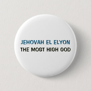 Bóton Redondo 5.08cm Botão Branco - Jeová El Elyon O Deus Altíssimo