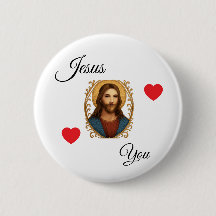 Botão Branco - Jesus Te Ama