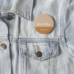 Bóton Redondo 5.08cm Botão Bride do Bloco de Cor do Blush<br><div class="desc">Botão de cores moderno e mínimo com uma bela tipografia. Personalize para sua festa de noiva ou festa de aniversário.</div>