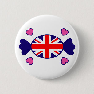 Bóton Redondo 5.08cm Botão Britânico Doce