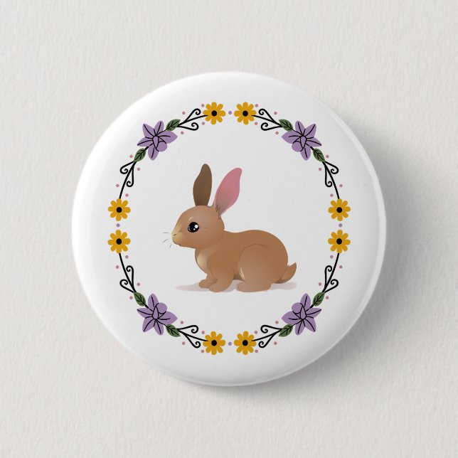 Bóton Redondo 5.08cm Botão Bunny (Frente)