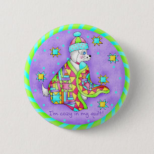 Bóton Redondo 5.08cm Botão Cachorro do Quilt Lover