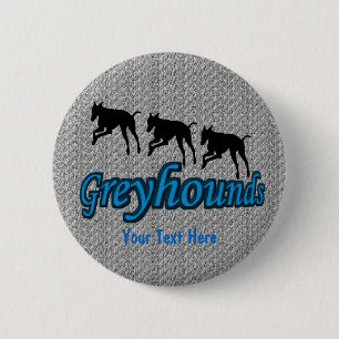 Bóton Redondo 5.08cm Botão Cachorro dos Greyhounds em execução