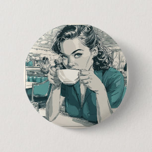Bóton Redondo 5.08cm Botão Café