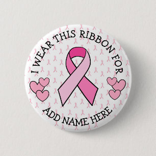 Bóton Redondo 5.08cm Botão Cancer Rosa Personalizado