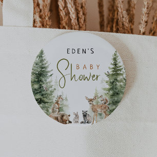 Bóton Redondo 5.08cm Botão Chá de fraldas de Animais Florestais