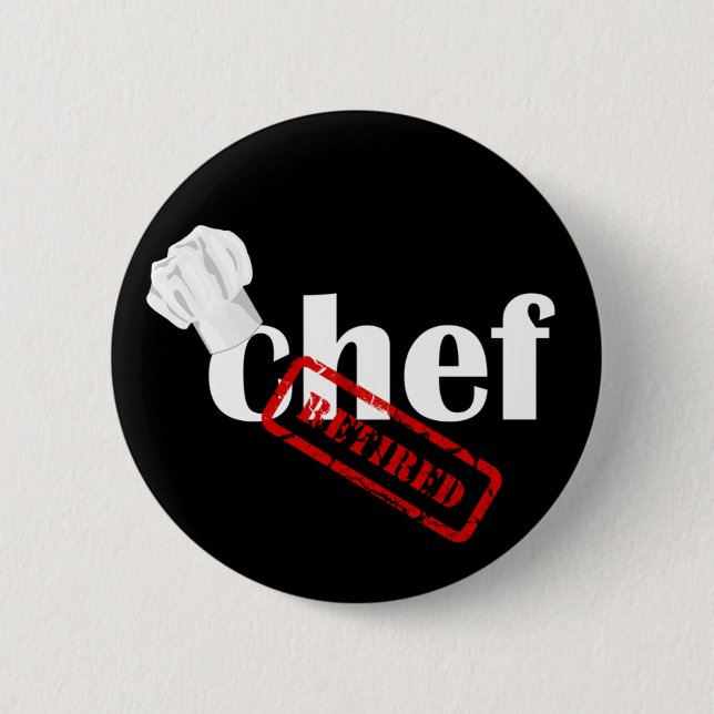 Bóton Redondo 5.08cm Botão Chef Hat aposentado (Frente)