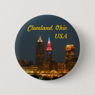 Bóton Redondo 5.08cm Botão Cleveland Ohio USA