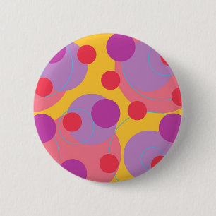 Bóton Redondo 5.08cm Botão colorido dos pontos borbulhantes retros do