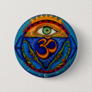 Bóton Redondo 5.08cm Botão com 6o chakra