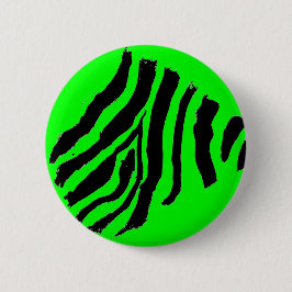 Bóton Redondo 5.08cm Botão com estampa de zebra (Verde)