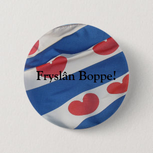 Bóton Redondo 5.08cm botão customizável da bandeira de Fryslan