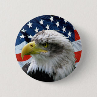 Bóton Redondo 5.08cm Botão da bandeira americana da águia americana