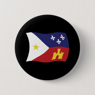 Bóton Redondo 5.08cm Botão da Bandeira da Acadiana