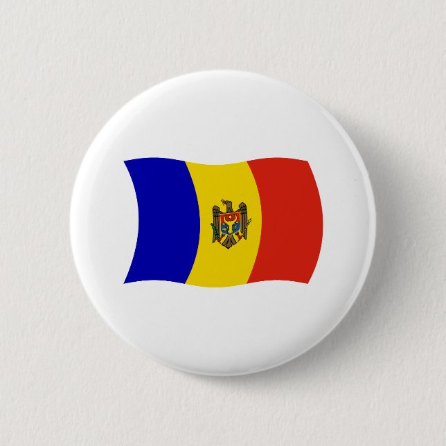Bóton Redondo 5.08cm Botão da Bandeira da Moldávia (Frente)