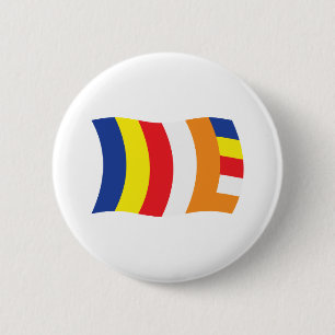Bóton Redondo 5.08cm Botão da Bandeira da Religião Budista