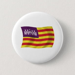 Bóton Redondo 5.08cm Botão da Bandeira das Ilhas Baleares