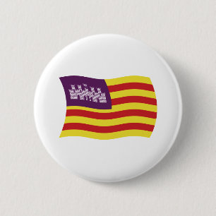 Bóton Redondo 5.08cm Botão da Bandeira das Ilhas Baleares