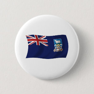 Bóton Redondo 5.08cm Botão da Bandeira das Ilhas Falkland