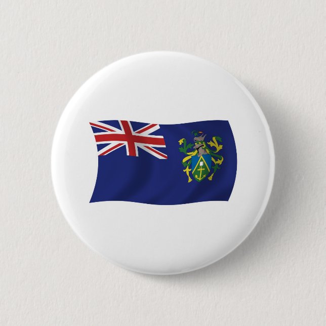 Bóton Redondo 5.08cm Botão da Bandeira das Ilhas Pitcairn (Frente)
