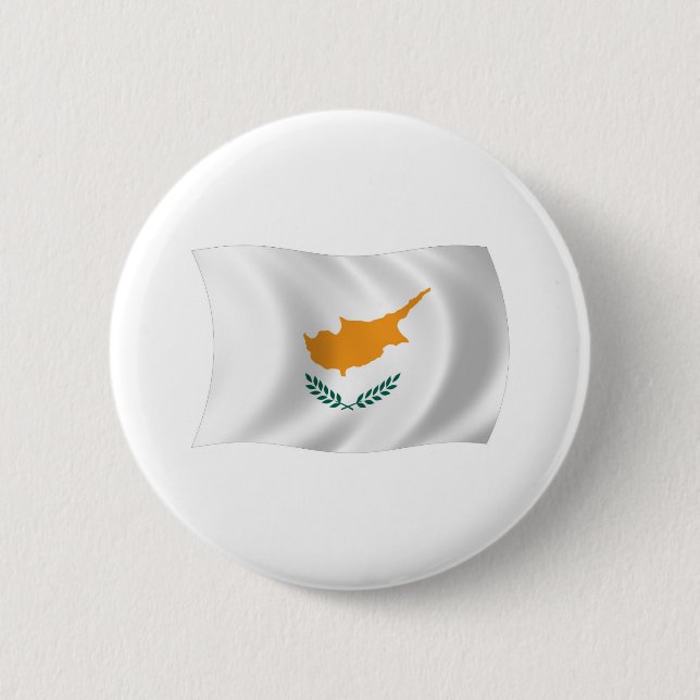 Bóton Redondo 5.08cm Botão da Bandeira de Chipre (Frente)