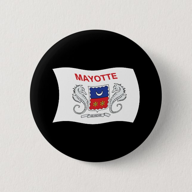Bóton Redondo 5.08cm Botão da Bandeira de Mayotte (Frente)