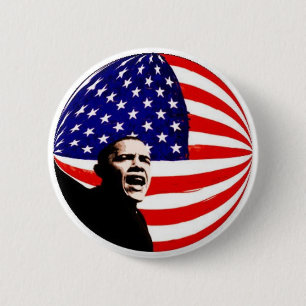 Bóton Redondo 5.08cm Botão da bandeira de Obama E.U.