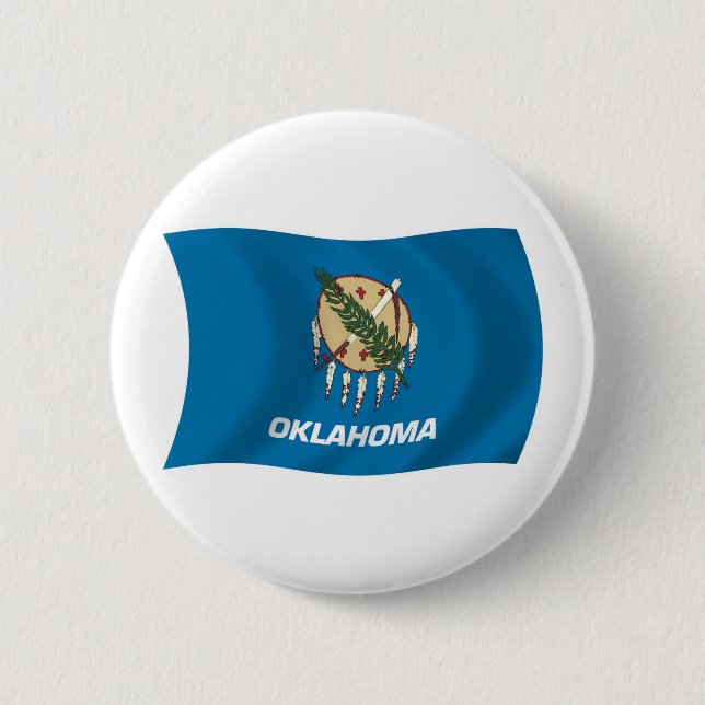 Bóton Redondo 5.08cm Botão da Bandeira de Oklahoma (Frente)