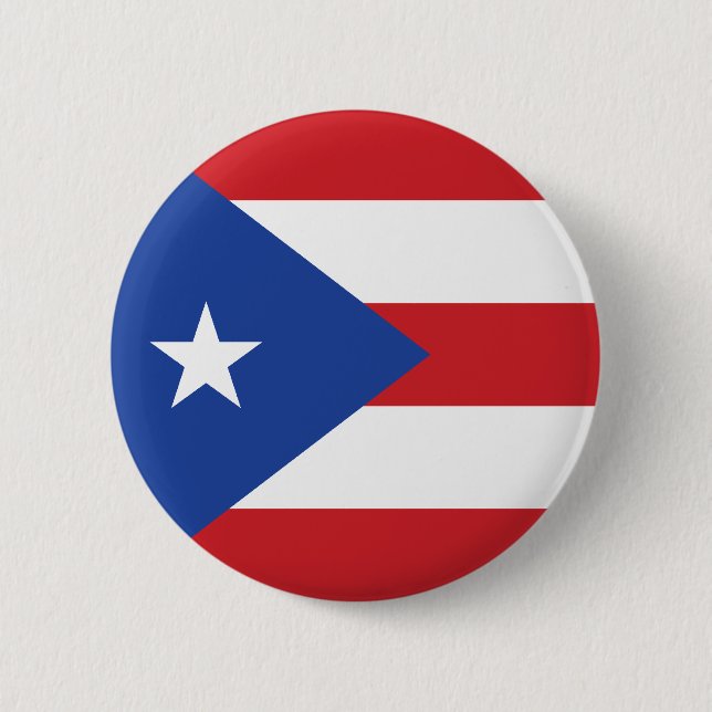 Bóton Redondo 5.08cm Botão da bandeira de Puerto Rico (Frente)