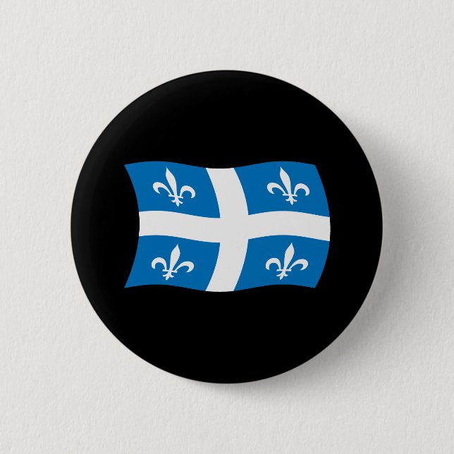 Bóton Redondo 5.08cm Botão da Bandeira de Quebec (Frente)