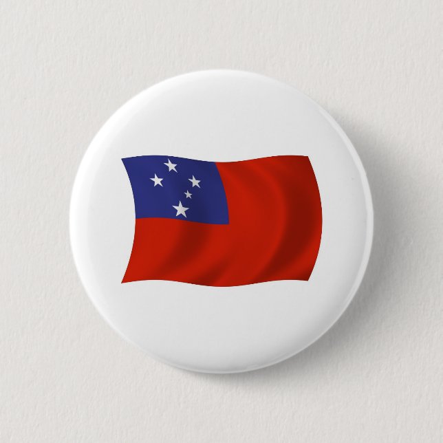 Bóton Redondo 5.08cm Botão da Bandeira de Samoa (Frente)