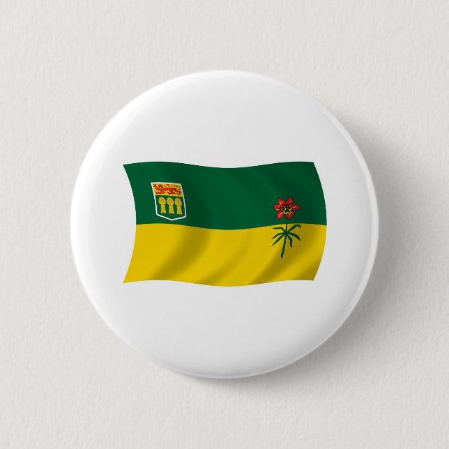 Bóton Redondo 5.08cm Botão da Bandeira de Saskatchewan (Frente)