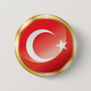 Bóton Redondo 5.08cm Botão da bandeira de Turquia