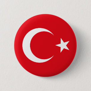 Bóton Redondo 5.08cm Botão da bandeira de Turquia