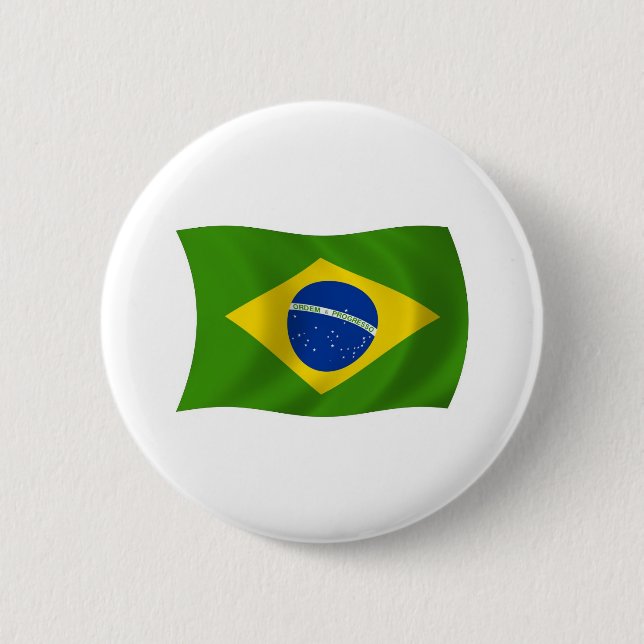 Bóton Redondo 5.08cm Botão da Bandeira do Brasil (Frente)
