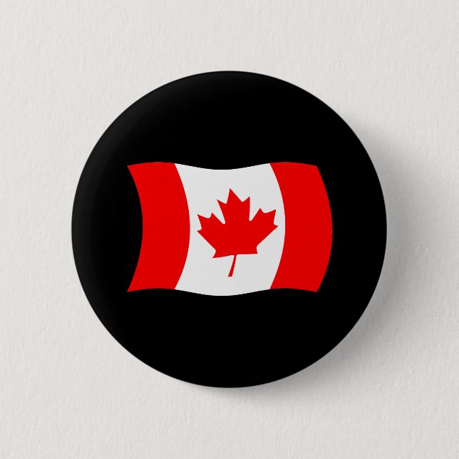 Bóton Redondo 5.08cm Botão da Bandeira do Canadá (Frente)