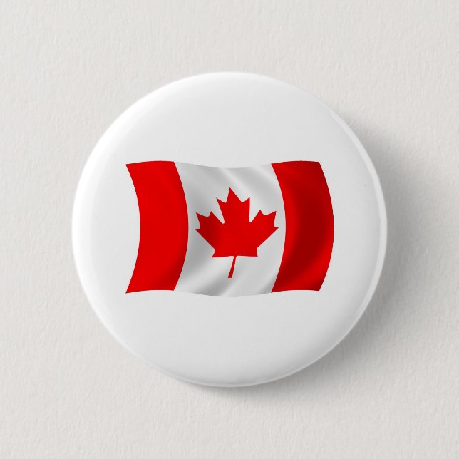 Bóton Redondo 5.08cm Botão da Bandeira do Canadá (Frente)