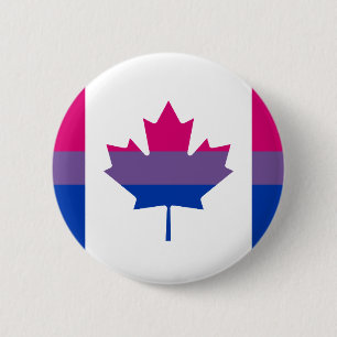 Bóton Redondo 5.08cm Botão da bandeira do orgulho canadense bissexual