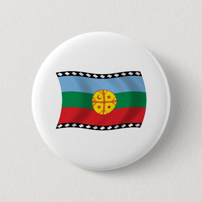 Bóton Redondo 5.08cm Botão da Bandeira Mapuche (Frente)