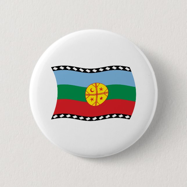 Bóton Redondo 5.08cm Botão da Bandeira Mapuche (Frente)