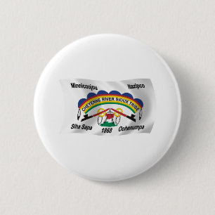 Bóton Redondo 5.08cm Botão da Bandeira Sioux do Rio Cheyenne