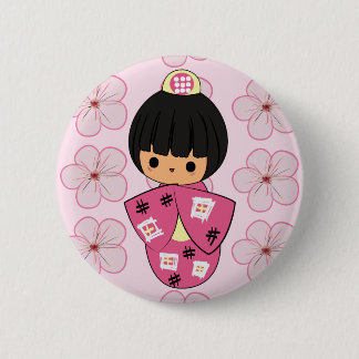 Bóton Redondo 5.08cm Botão da boneca de Kawaii Kokeshi