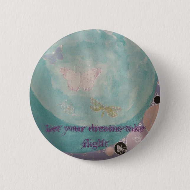 Bóton Redondo 5.08cm Botão da borboleta (Frente)