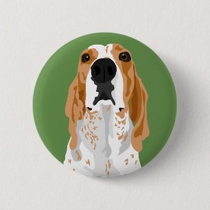 Bóton Redondo 5.08cm Botão da cabeça do coonhound de Redtick