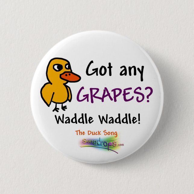 Bóton Redondo 5.08cm Botão da canção do pato (Frente)