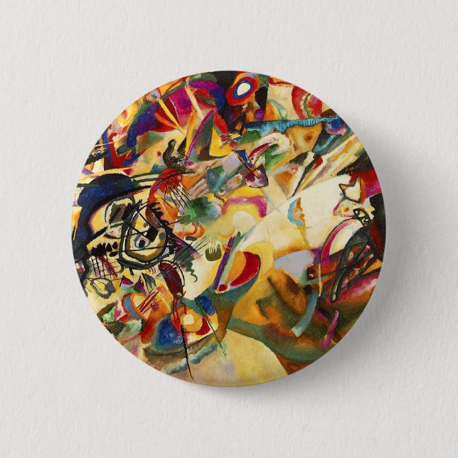 Bóton Redondo 5.08cm Botão da composição VII de Kandinsky (Frente)