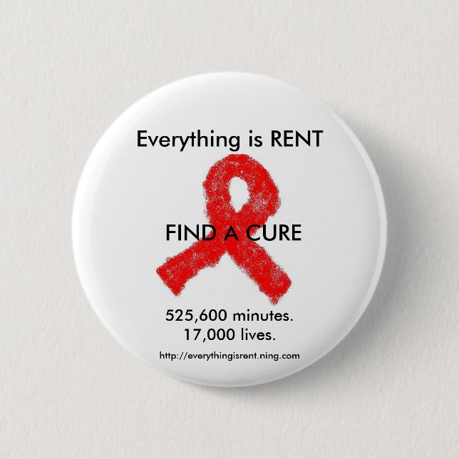 Bóton Redondo 5.08cm Botão da consciência do AIDS (Frente)